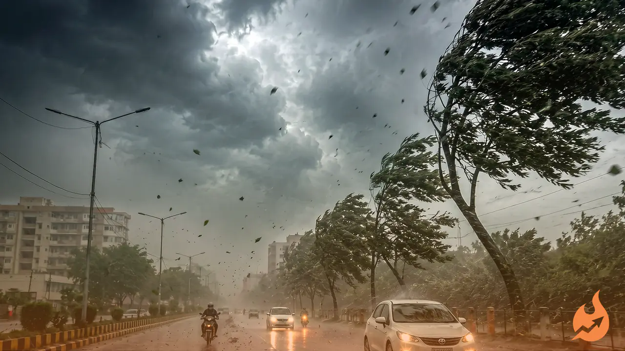 यूपी के 24 जिलों में आज आंधी-बारिश का दौर, 80km/h तक झोंके; गाजियाबाद-मथुरा-आगरा संभलकर निकलें