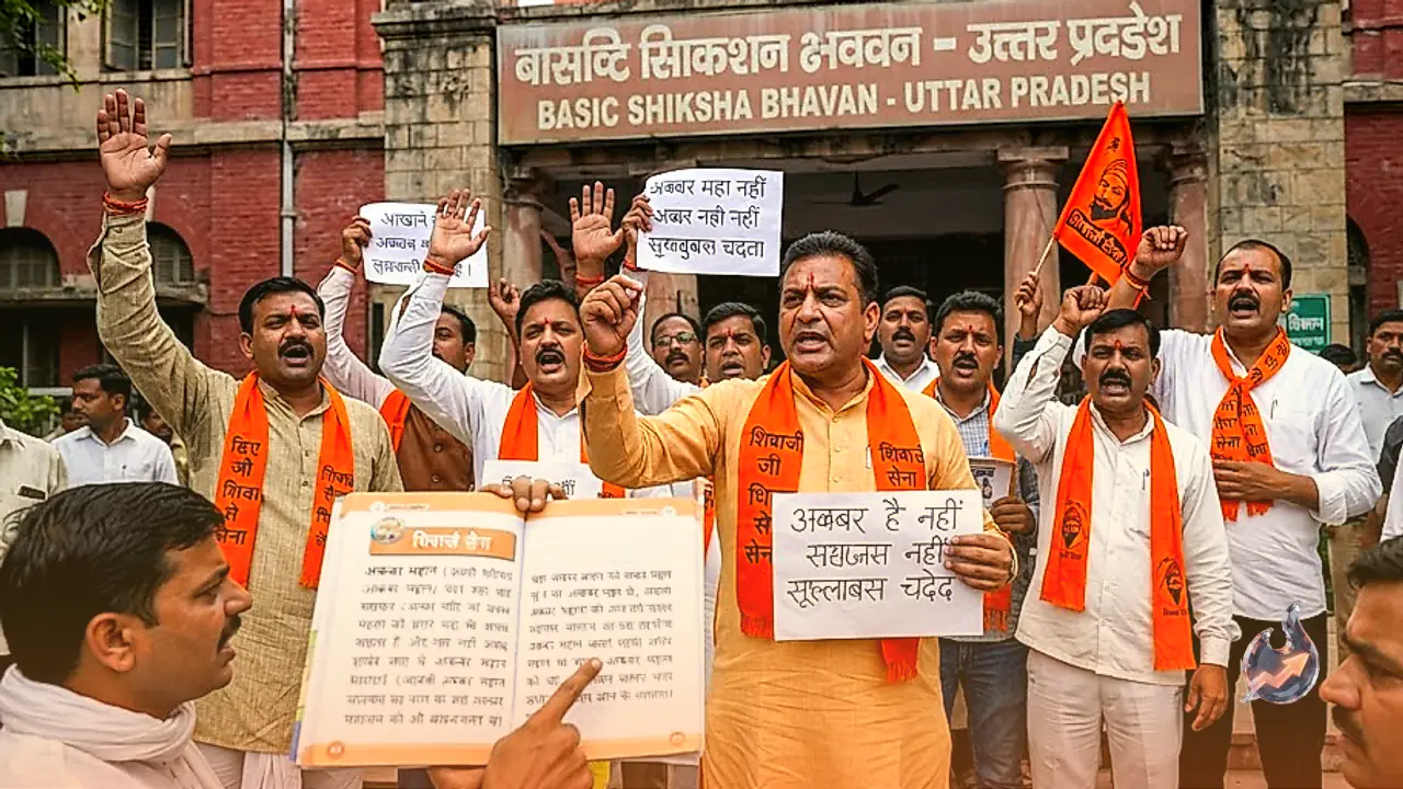 Shivaji Sena Threatens Statewide Protests in UP Over Class 7 Textbook Calling Akbar 'Great'