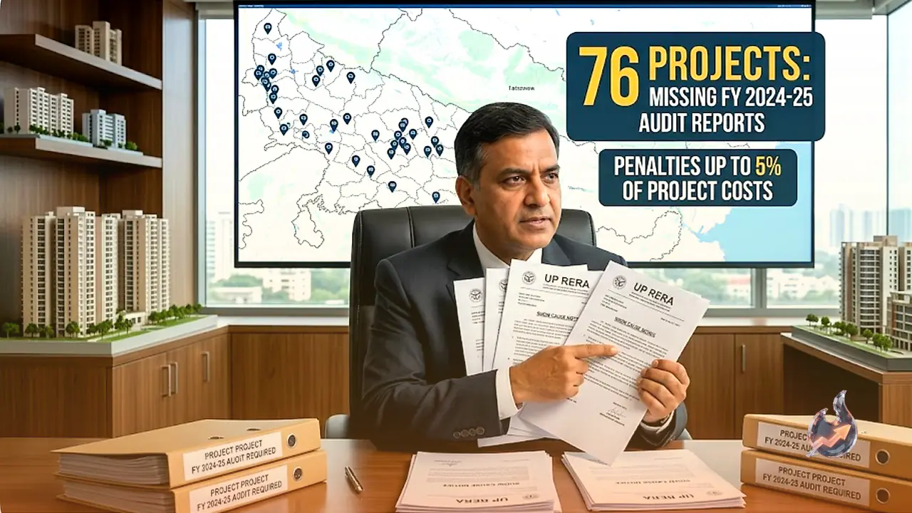 यूपी रेरा का कड़ा रुख, वित्तीय ऑडिट रिपोर्ट न देने वाले 76 प्रोजेक्ट्स पर लगेगा भारी जुर्माना