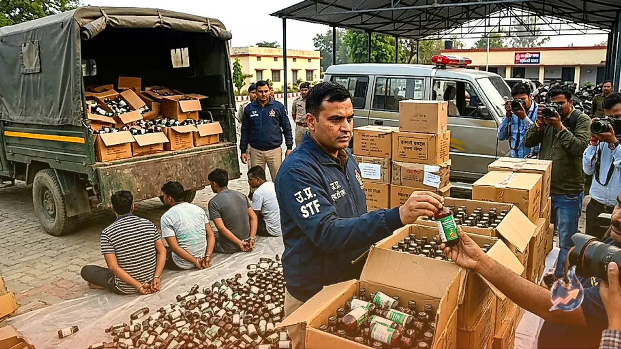 UP STF seizes thirty thousand bottles of illegal codeine syrup worth three crore rupees