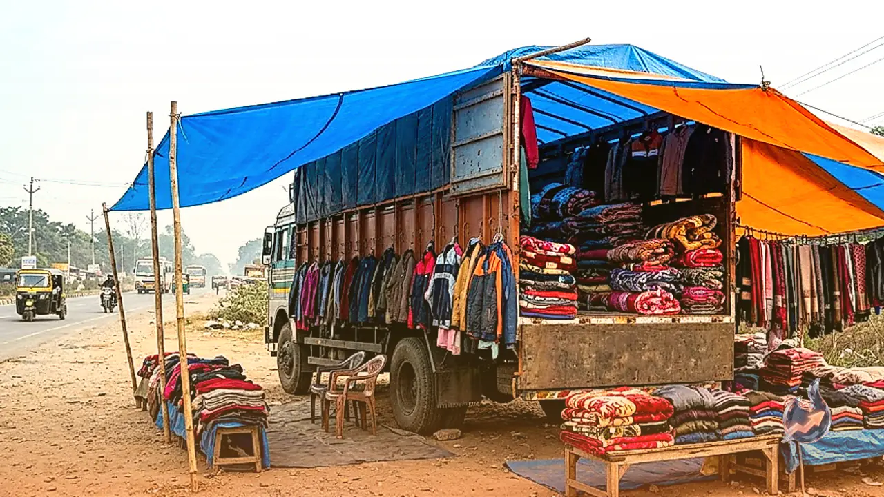 जमशेदपुर में यूपी के लोगों का कमाल, ट्रक को बना डाला कपड़ों का शोरूम