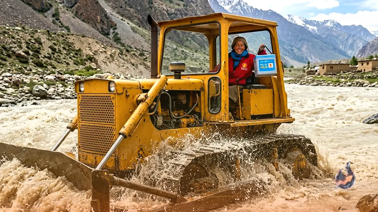 Riding a Bulldozer Through a Raging Stream, Himachal Health Worker Palzom Butti Delivered Polio Drops to Every Child