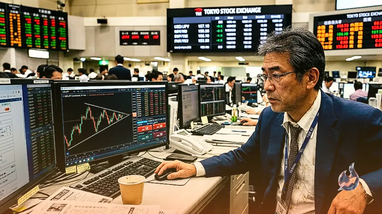 US Dollar Slips Toward 157 Against Japanese Yen as Symmetrical Triangle Points to Breakout