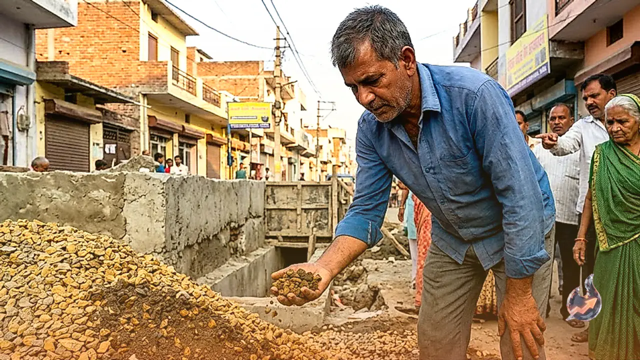 Substandard Materials Used in 66 Lakh Rupee Drain Construction Project in Firozabad as Mayor Kamini Rathore Stays Silent