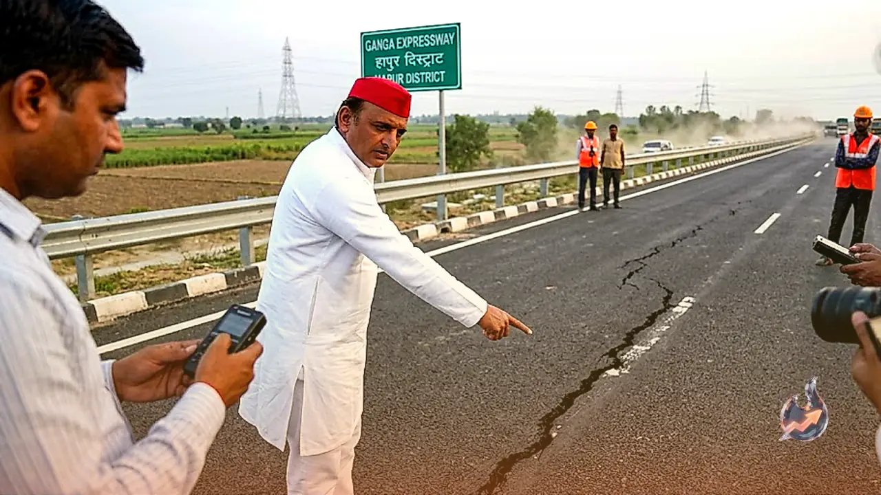 उत्तर प्रदेश के गंगा एक्सप्रेसवे में उभरीं नई दरारें, अखिलेश यादव ने सड़क सुरक्षा और कानून व्यवस्था पर खड़े किए सवाल