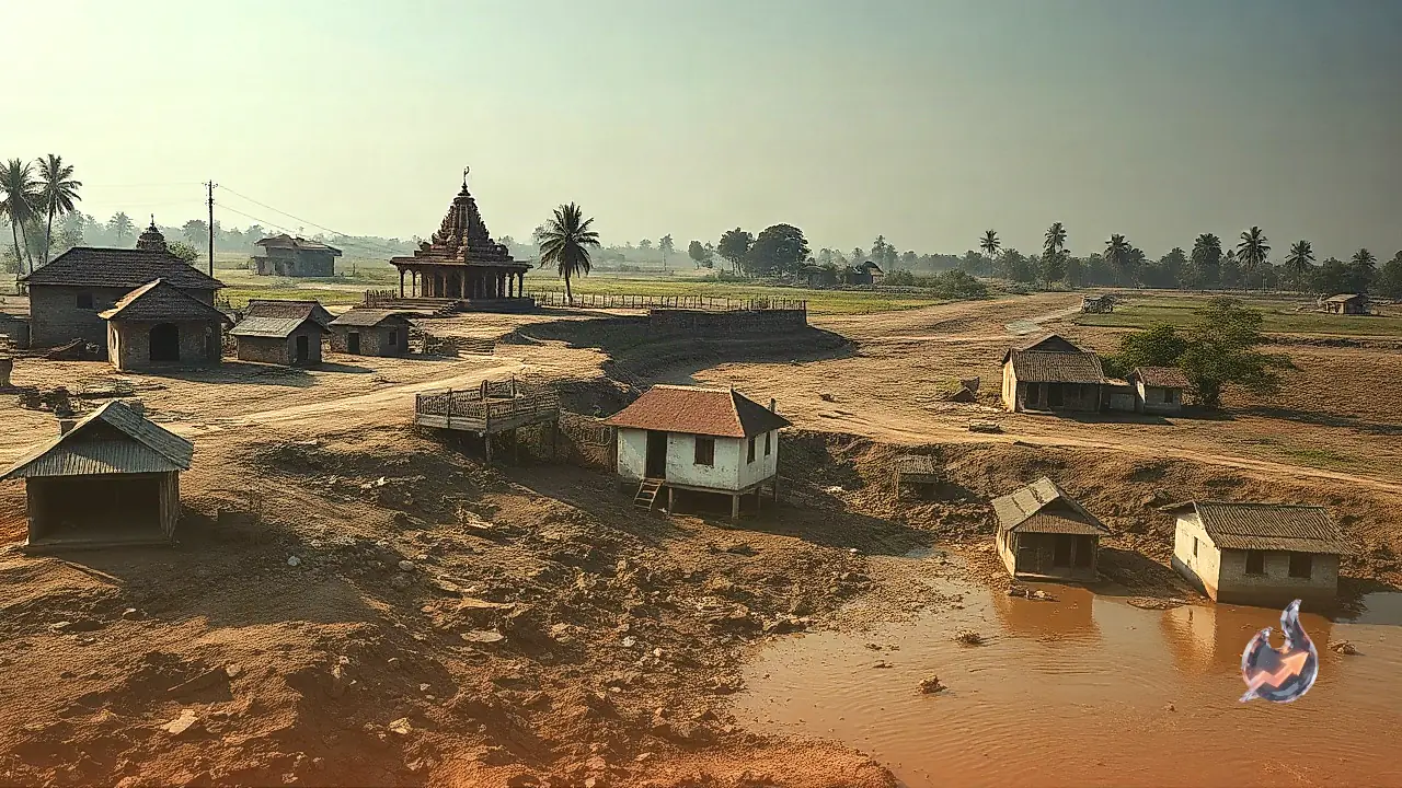 River Sharda Unleashes Severe Erosion in Lakhimpur Kheri, Sweeping Away Historic Temple and Farmlands
