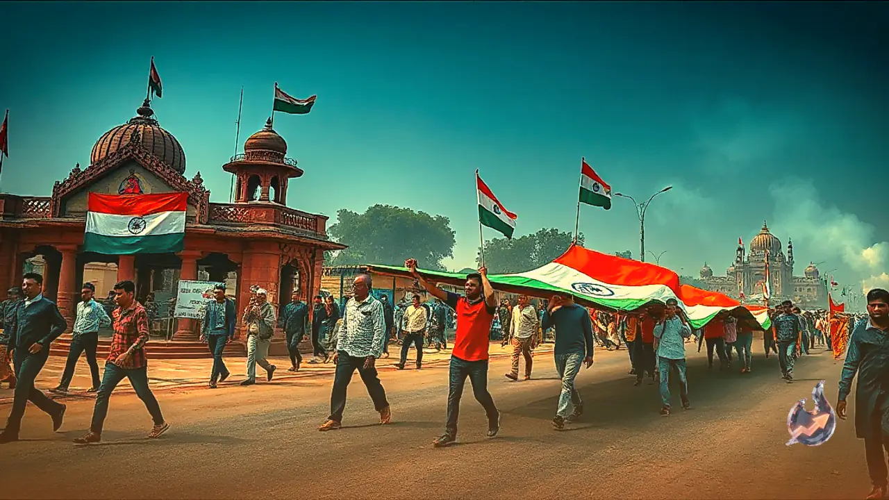 Youths in Saharanpur District of Uttar Pradesh Carry 3280 Foot Flag Across 10 Kilometers to Mark Independence Day