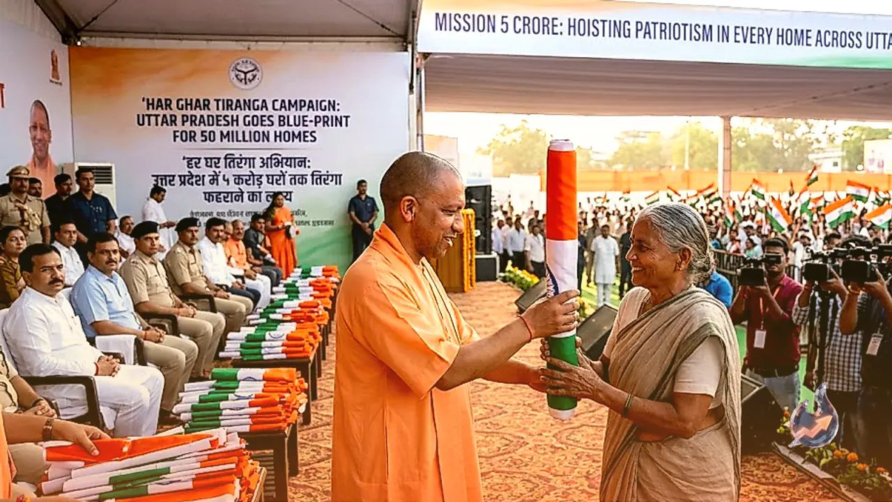 Yogi Adityanath Sets Massive Patriotic Drive Target to Hoist National Flag Across 50 Million Homes in Uttar Pradesh