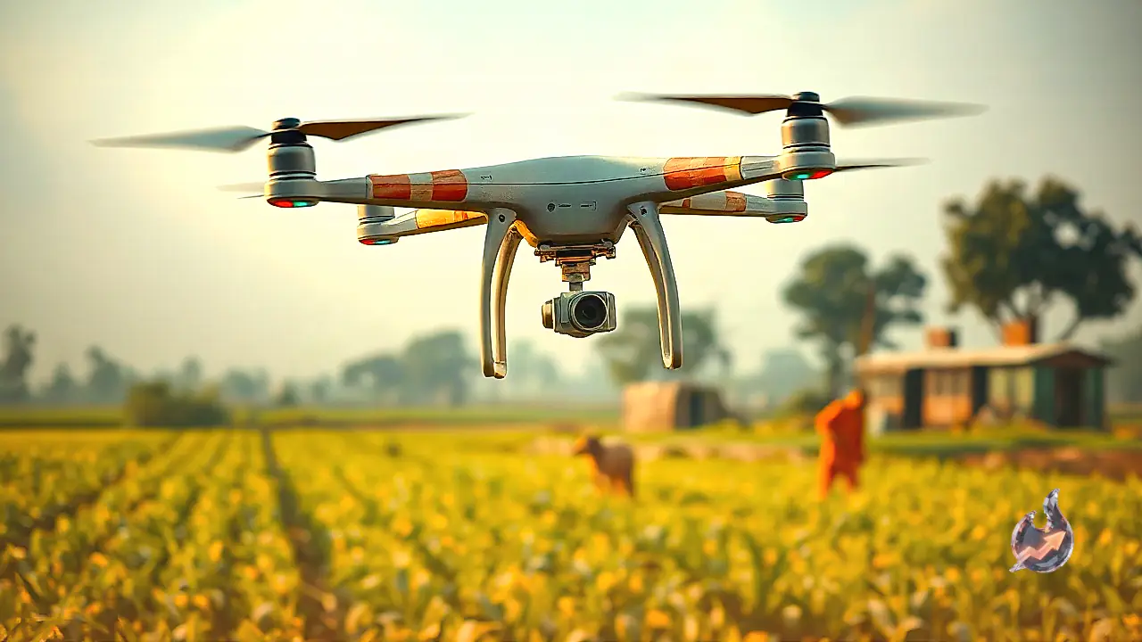 Modern Farming in Uttar Pradesh: High-Tech Drones Spray Nutrients for Just 400 Rupees per Acre