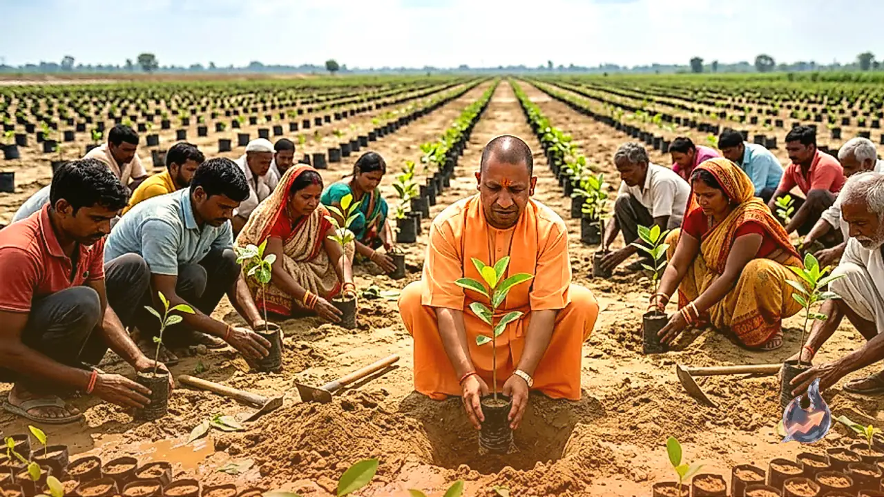 Massive Tree Plantation Drive Begins in Uttar Pradesh, Yogi Adityanath Targets 350 Million Saplings