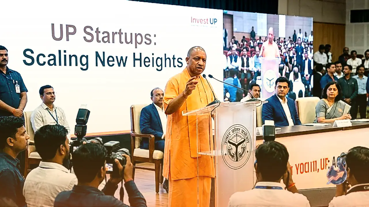 Yogi Adityanath Recalls Pre-2017 Governance at Uttar Pradesh Startup Event as Akhilesh Yadav Hits Back Over JPNIC Lease