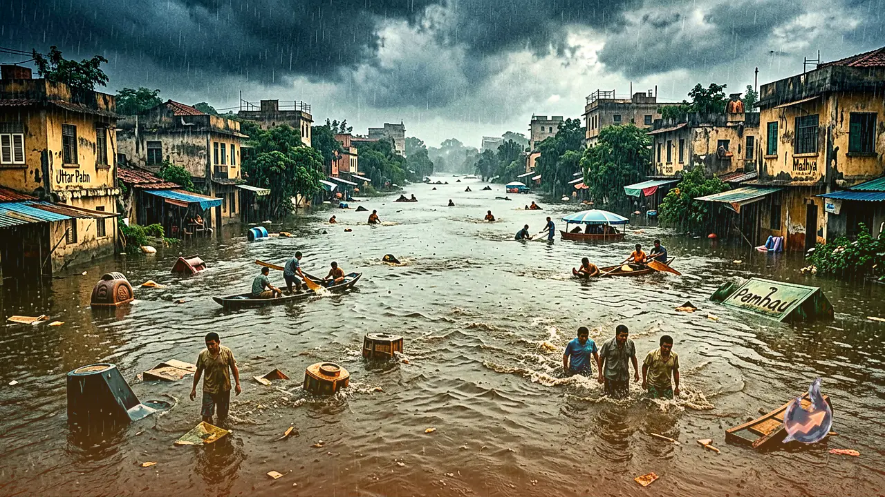उत्तर प्रदेश से लेकर कश्मीर तक बाढ़ का तांडव, नदियां उफान पर और जनजीवन अस्त-व्यस्त