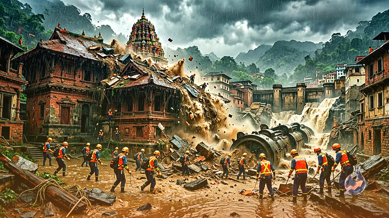 उत्तराखंड के चमोली में बारिश का कहर, कल्पेश्वर महादेव मंदिर परिसर तक पहुंचा भूस्खलन का मलबा
