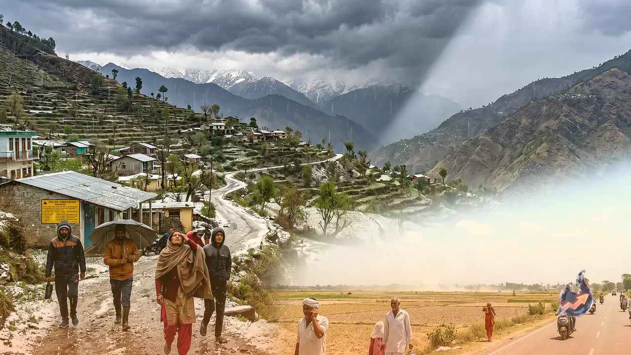Uttarakhand Weather Takes a Turn: Rain and Hail Alert for 5 Hill Districts From Uttarkashi to Pithoragarh, Plains Set to Sizzle
