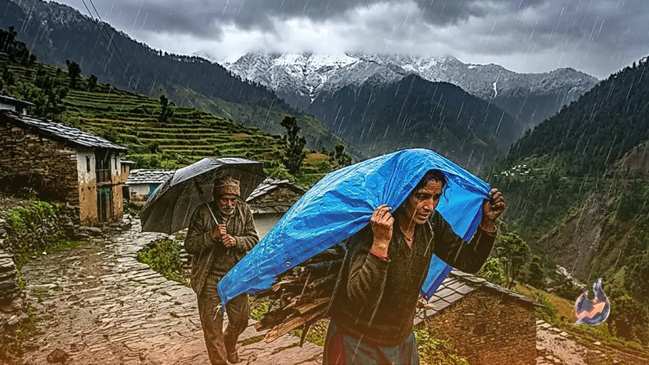 Heavy Rain Alert Across Ten Uttarakhand Districts, 50 Kmph Winds And Snowfall On Peaks