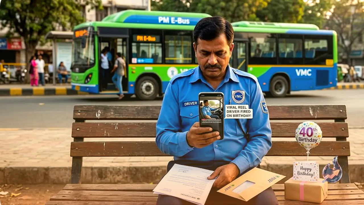 Viral Reel Costs Vadodara PM E-Bus Driver His Job on His Own Birthday