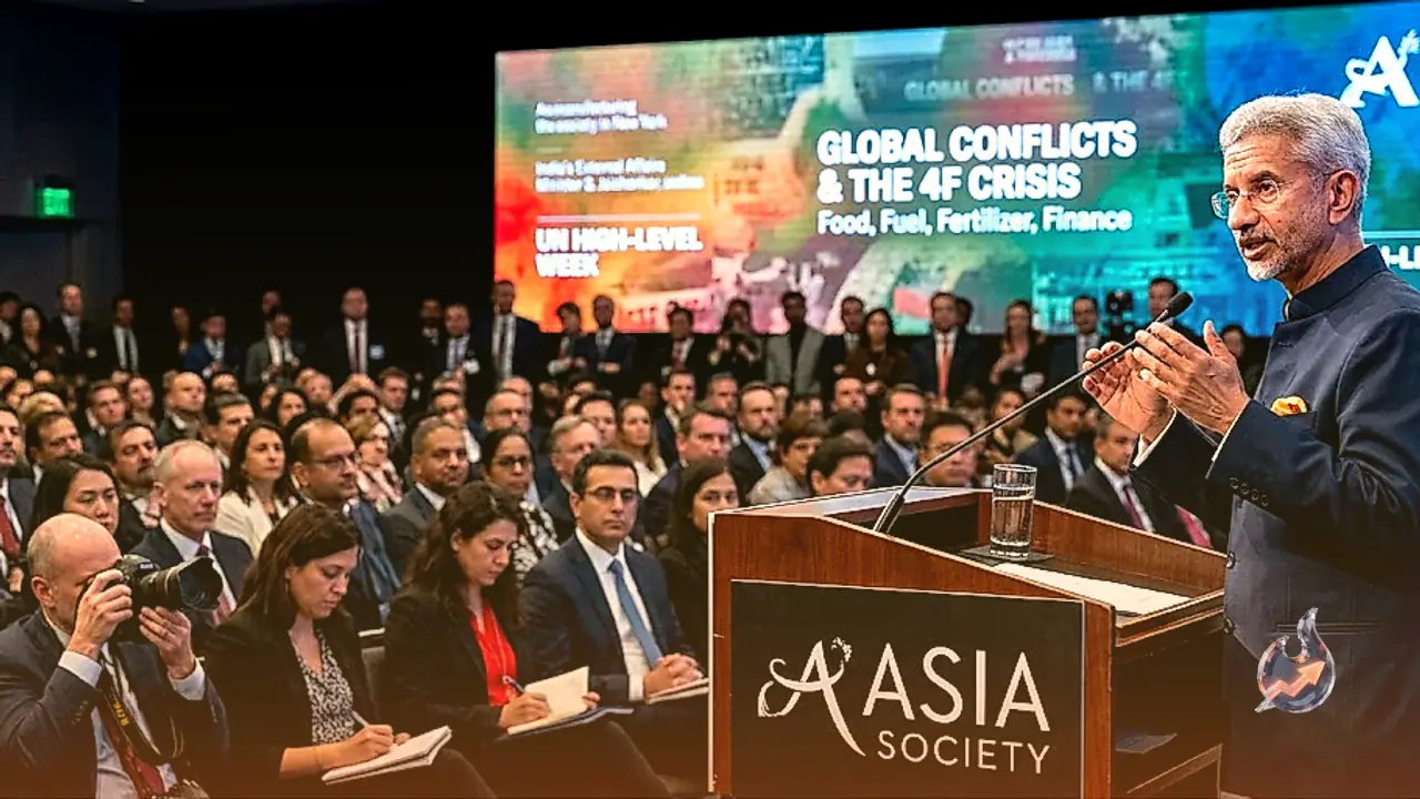 Jaishankar Outlines Global Conflicts and 4F Crisis During Address at Asia Society