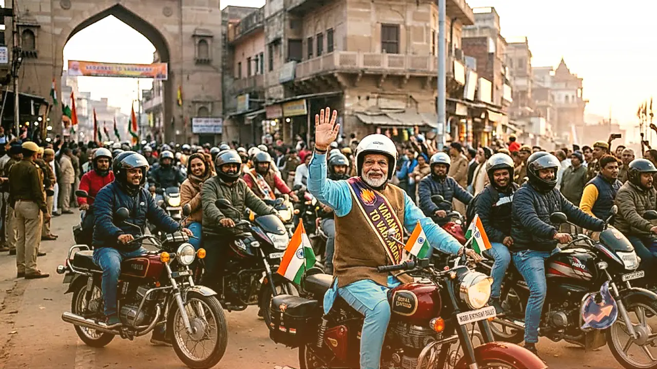 Prime Minister Narendra Modi Birthday Marked With Bike Rally From Varanasi to Vadnagar
