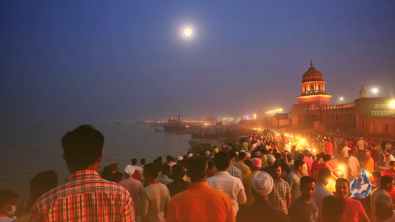 Varanasi witnesses lunar eclipse as Ganga Aarti at Dashashwamedh Ghat shifts to afternoon due to Sutak period
