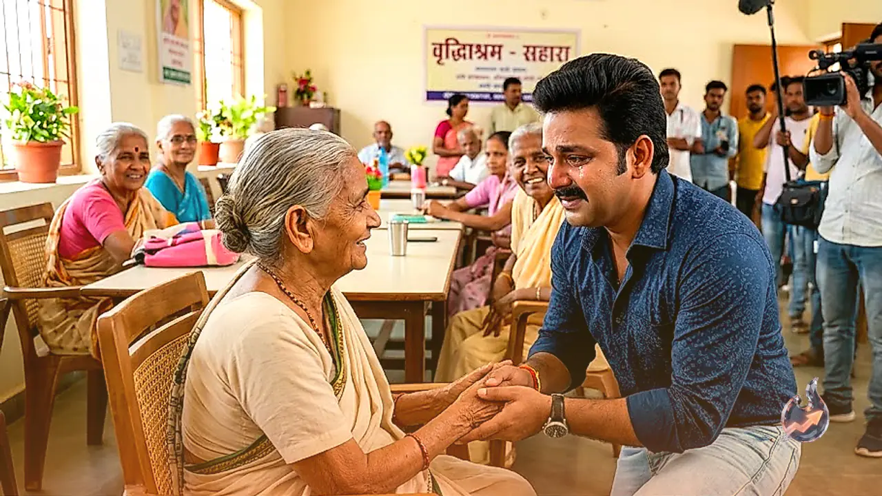 Pawan Singh Gets Emotional at Old Age Home, Superstar's Eyes Well Up Meeting Elders
