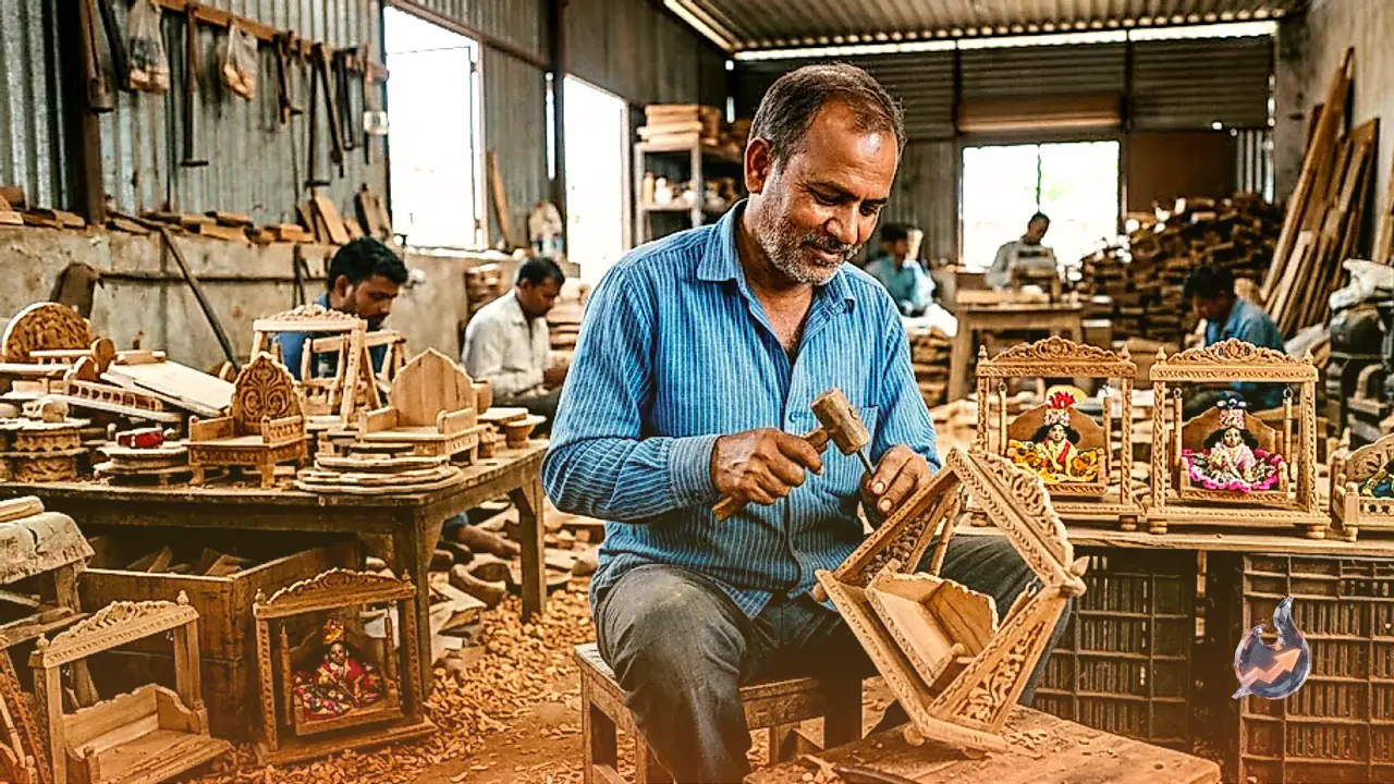 How a Saharanpur Artisan Turned Leftover Wood into a Thriving Laddoo Gopal Accessory Business Earning Lakhs