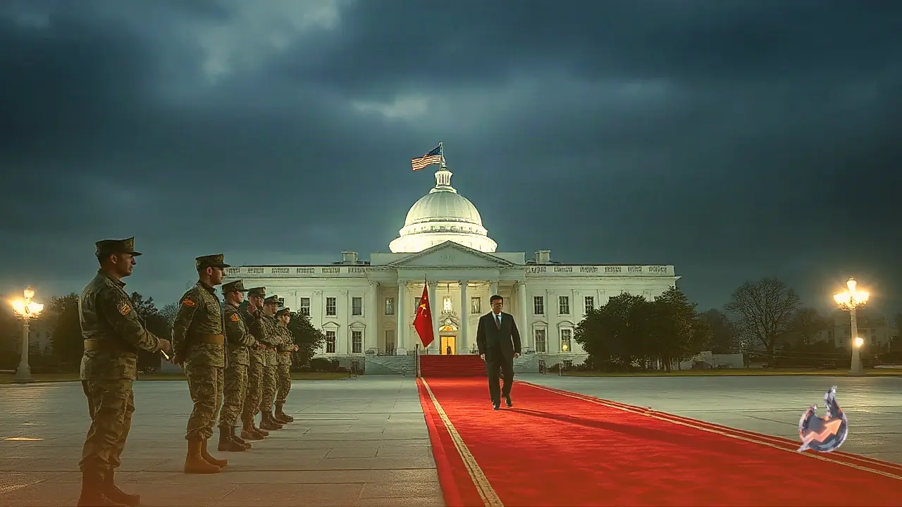 Chinese President Arrives in Washington as US Soldiers Clean Runway Red Carpet Ahead of Critical Summit