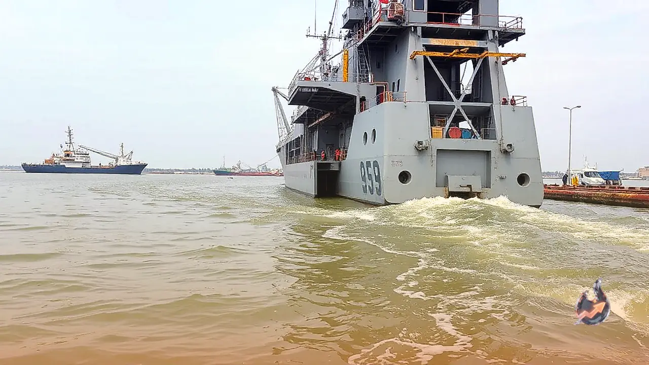 Water Ingress Reported Aboard INS Kesari at Visakhapatnam Naval Dockyard, Pumping Operations Underway