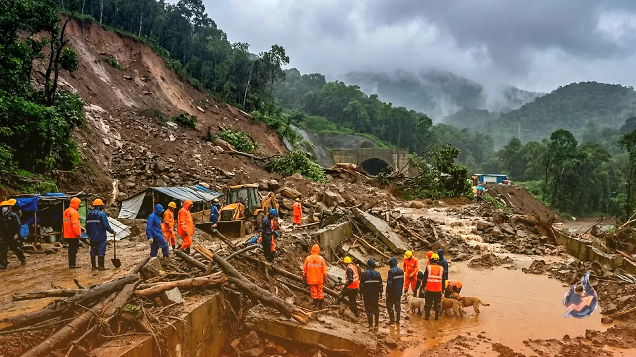 Deadly Slope Collapse Near Wayanad Tunnel Site Kills Two, Leaves Seven Missing as Red Alert Sounds