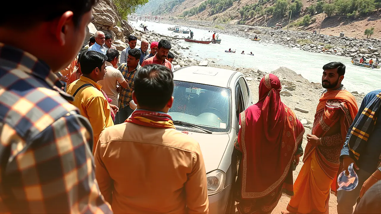 Wedding Car Plunges into Chandrabhaga River in Lahaul Spiti, Three Dead Including Father and Son, Four Injured
