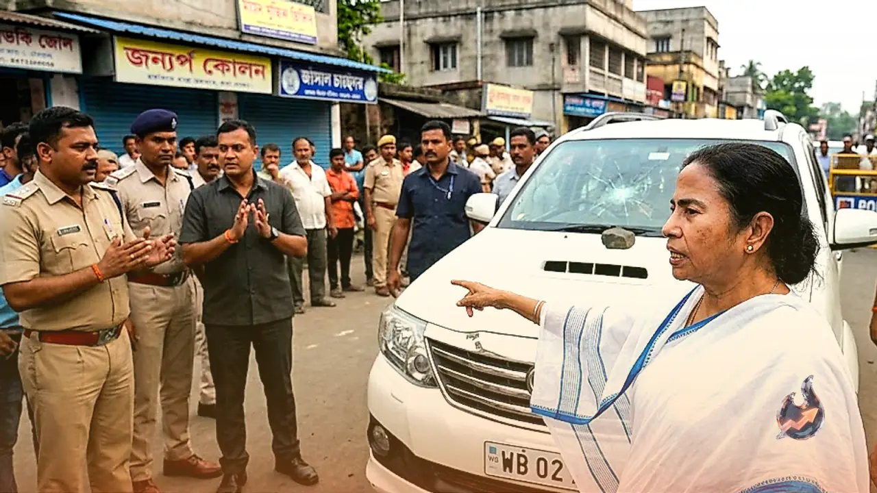 Mamata Banerjee Targets Police and BJP After Stone-Pelting Attack on Her Car in Barrackpore