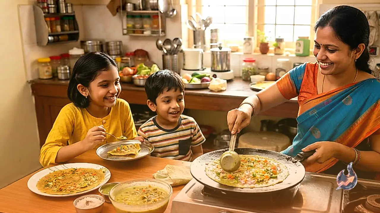 Wholesome Green Moong Dal Cheela Serves as a Quick Protein-Packed Breakfast for Children
