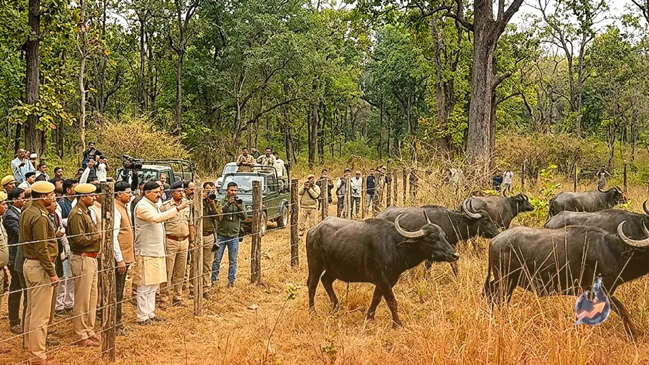 Wild Buffaloes Shifted to 17-Hectare Enclosure in Kanha as MP Advances Reintroduction Drive