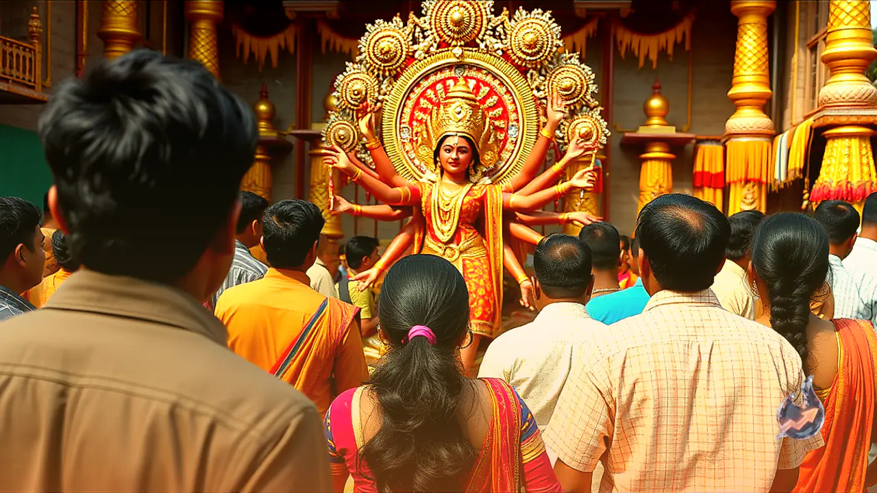 काजोल के दुर्गा पंडाल में धुनुची नृत्य के दौरान महिला पर आईं माता, पीछे हटीं तनीषा मुखर्जी