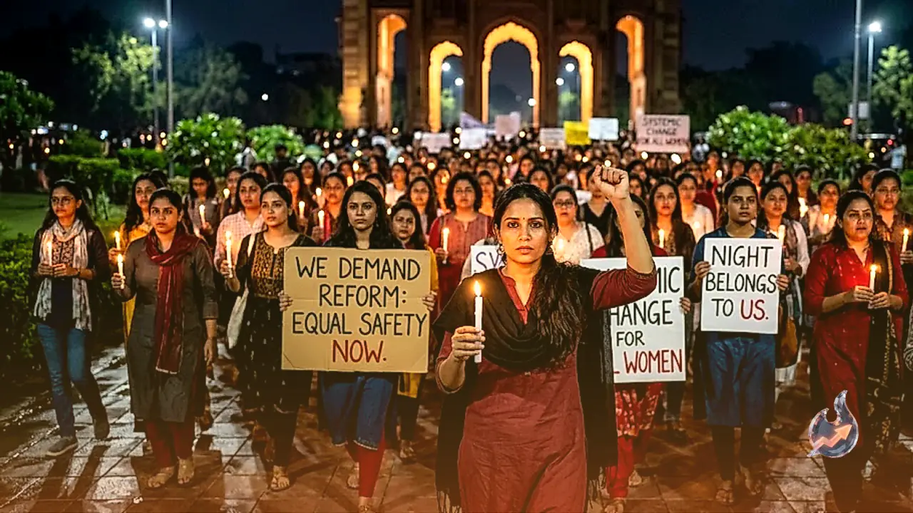 Women Rally at Midnight in Jawahar Circle, Demanding Equal Safety and Systemic Change