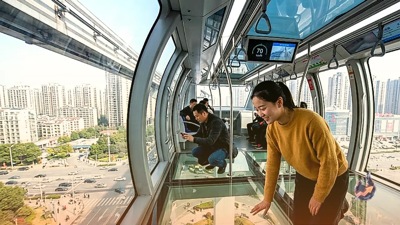 Suspended in Mid-Air: Inside China’s Futuristic Glass-Floored Skyrail Operating in Wuhan