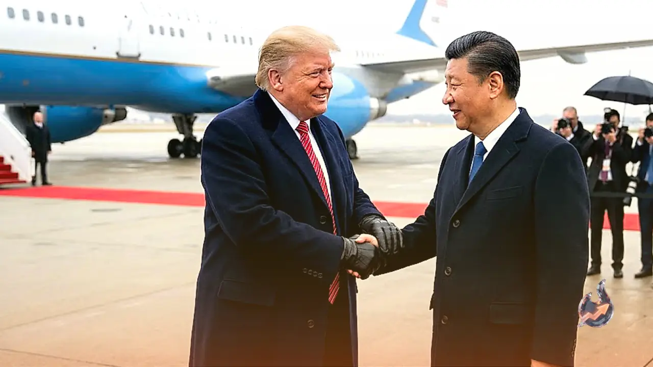 Donald Trump Welcomes Xi Jinping in Full Winter Overcoat and Gloves at Airbase