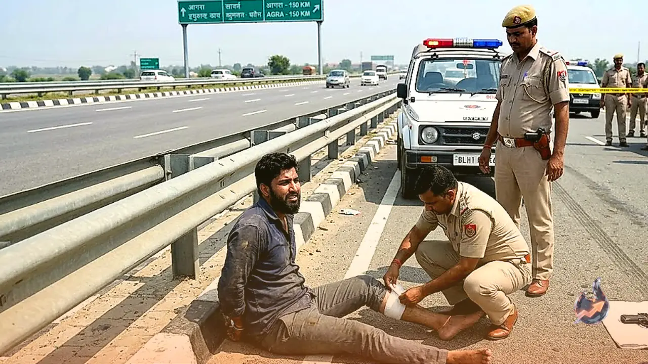 Wanted Criminal Waseem Akram Shot in Leg During Mathura Encounter After Snatching Officer's Pistol on Yamuna Expressway