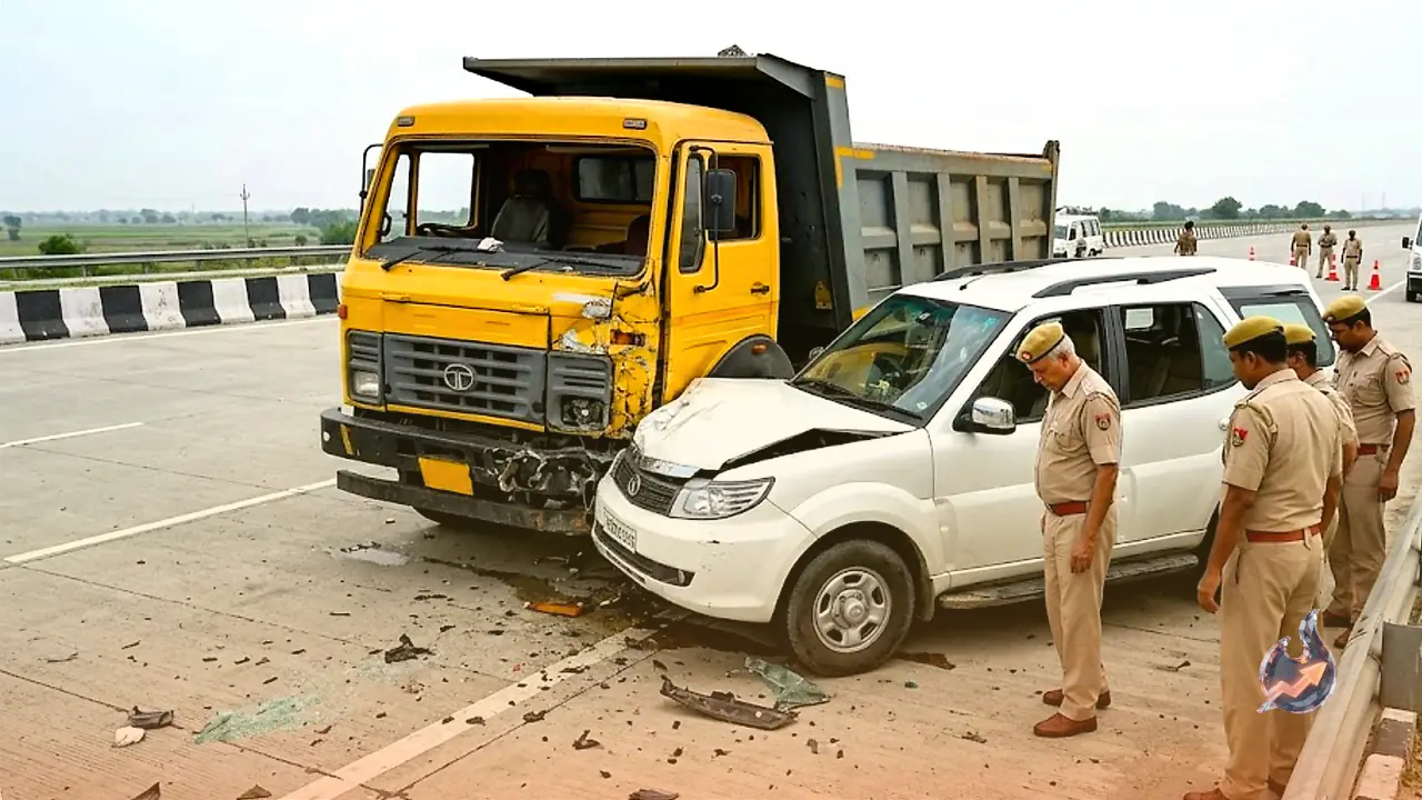Sub-Inspector Killed on His First Day of Security Duty as Wrong-Way Dumper Rams BJP MLA's Escort on Yamuna Expressway