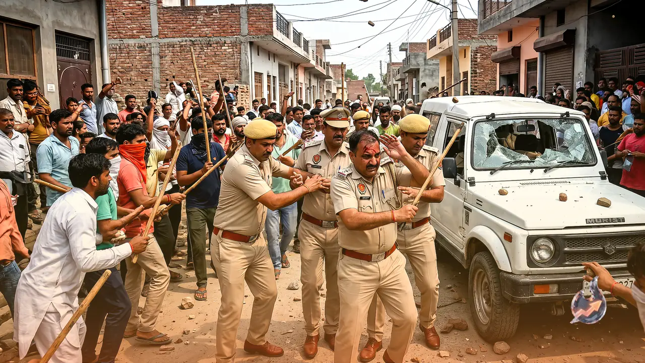 यमुनानगर में पुलिस पर हमला: एनडीपीएस के आरोपी को पकड़ने गई सीआईए टीम को भीड़ ने घेरा, गाड़ी के शीशे तोड़े, कई जवान घायल