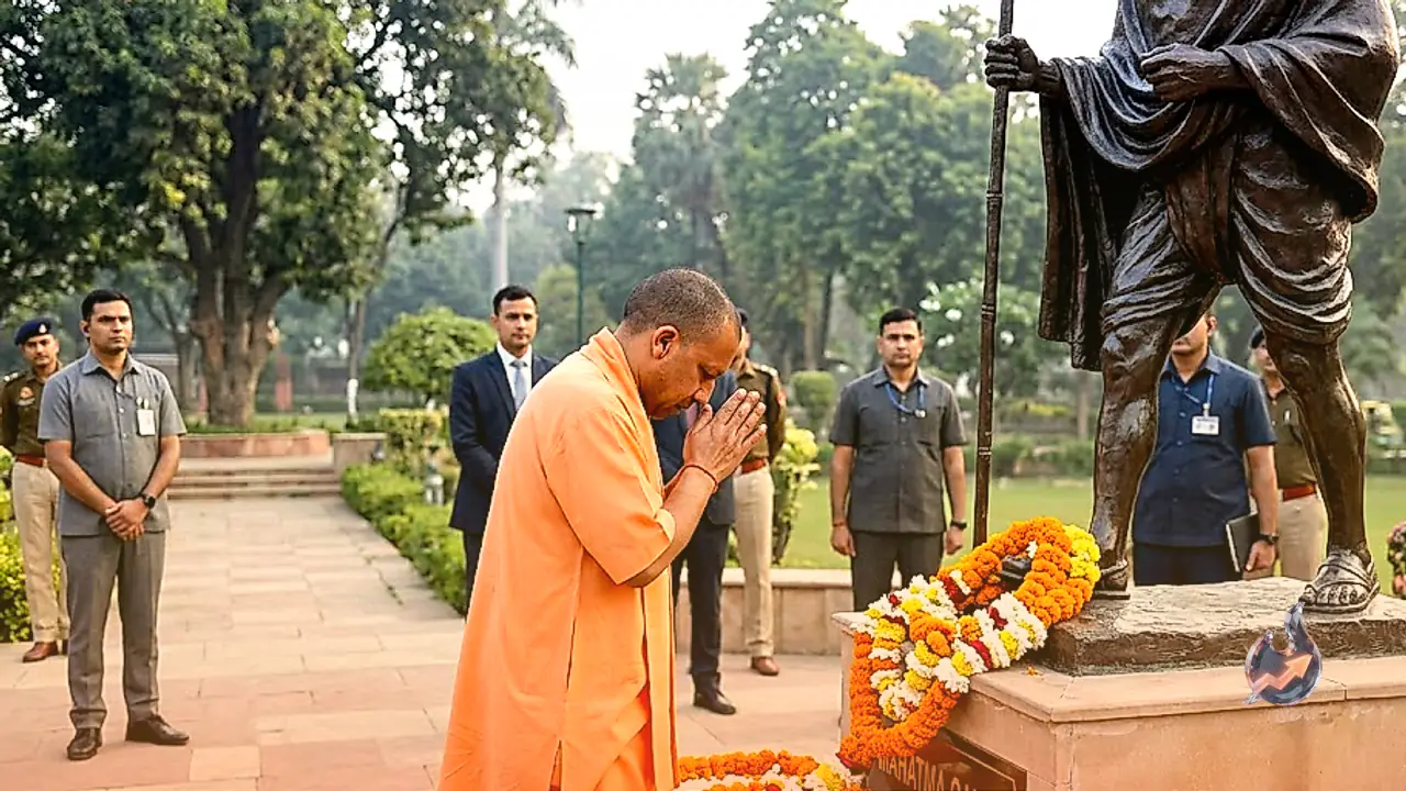 गांधी जयंती पर योगी आदित्यनाथ ने लखनऊ में दी पुष्पांजलि, बापू के आदर्शों को बताया आज भी प्रासंगिक