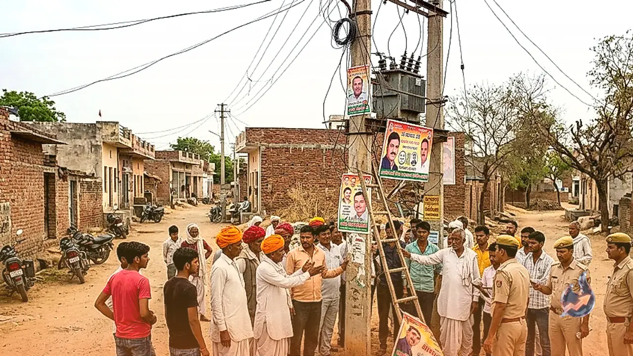 अलवर में चुनावी फ्लेक्स बांधते समय हाईटेंशन तार की चपेट में आने से युवक की जान गई