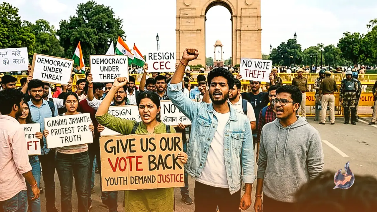 Youth Protests Erupt on Gandhi Jayanti Over Vote Theft Allegations as Rahul Gandhi Demands CEC Gyanesh Kumar Resign