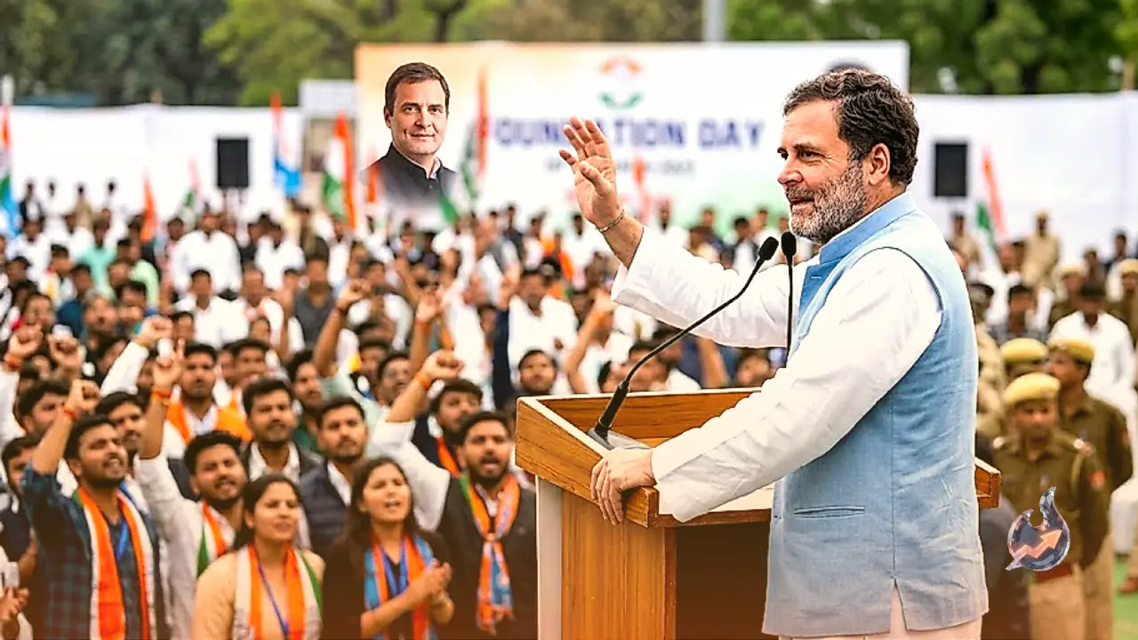 Rahul Gandhi Salutes Youth Power on IYC Foundation Day Amid AI Summit Protest Controversy